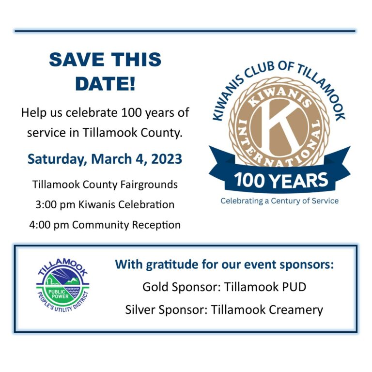 Kiwanis Club of Tillamook 100th Anniversary Celebration Tillamook